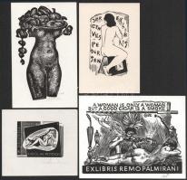 Klf. külföldi alkotók (Avo Keerend, Ladislav Vlodek, Erhard Zierold stb.): 10 db erotikus ex libris ...