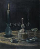 Jelzés nélkül: Csendélet. Olaj, farost. 45x37 cm