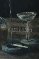 Jelzés nélkül: Csendélet. Olaj, farost. 45x37 cm