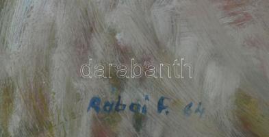 Rábai Ridovics Ferenc (1923-1993): Táj. Olaj, farost. Jelzett. Hátoldalán Képcsarnok Vállalat címkéj...