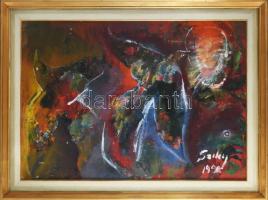 Sziky Károly (?-?): Színes kép. Olaj, vászon, faroston. Jelzett. Dekoratív fakeretben. 50x70 cm