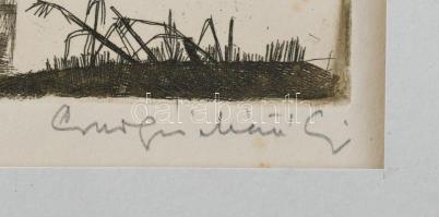 Csurgói Máté Lajos (1931-2001): Szélmalmok. Rézkarc, papír, jelzett, számozott: 2/VII. Paszpartuban....