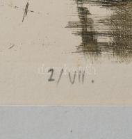 Csurgói Máté Lajos (1931-2001): Szélmalmok. Rézkarc, papír, jelzett, számozott: 2/VII. Paszpartuban....