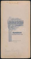 cca 1914 Katonatiszt (Auer Károly) köpenyben, keményhátú fotó Bokor Gyula komáromi műterméből, kissé...