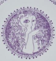 Zsolnay modern dísztál, jelzett, hibátlan, d: 25 cm