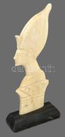 2 darab faragott csont egyiptomi stílusú szobor, m: 12 cm