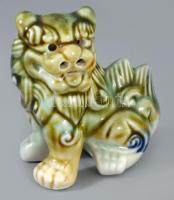 Porcelán fo kutya szobor, m: 8 cm