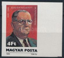 1986 Münnich Ferenc vágott ívszéli bélyeg