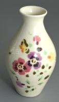 Zsolnay pillangó mintás váza, jelzett, hibátlan, m: 13 cm