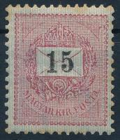 1898 15kr 12 : 11 3/4 fogazással, postatiszta (rozsda / stain)