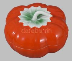 Tökalakú fedeles edény, jelzett, hibátlan, d: 11 cm