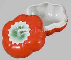 Tökalakú fedeles edény, jelzett, hibátlan, d: 11 cm