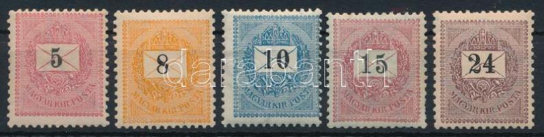 1898 5 db krajcáros bélyeg 12 : 11 3/4 fogazással (21.300)