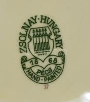 Zsolnay búzavirág mintás bonbonier. Jelzett, hibátlan, 10,5x10,5 cm