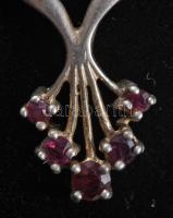 Ezüst (Ag) nyaklánc és gyűrű szett, kövekkel, 925-ös, m: 56, bruttó 8,5g, díszdobozban