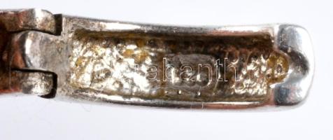 Ezüst (Ag) fülbevaló pár és nyaklánc, kővel, jelzett, bruttó 5,9g