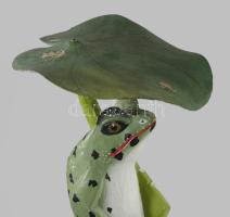 Levelibéka. Faragott, festett fa szobor. 42 cm