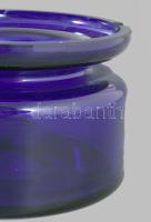 Kék üveg tálka, hamutál d: 12,5 cm