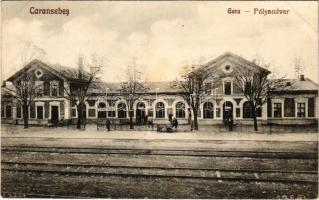 1929 Karánsebes, Caransebes; Gara / vasútállomás / railway station (EB)