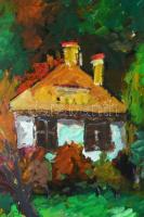 Deák János (1928-2018): Erdélyi részlet. Olaj, karton. Jelzett. 62x54,5 cm