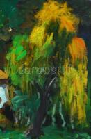 Deák János (1928-2018): Erdélyi részlet. Olaj, karton. Jelzett. 62x54,5 cm