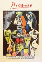 1993-1994 Picasso művei a Ludwig gyűjteményben, kiállítási plakát, papír, kisebb lapszéli szakadással, feltekerve, 84x59,5 cm