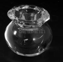 Kenneth Turner London, kristály mécsestartó jelzett d: 10 cm + egy másik