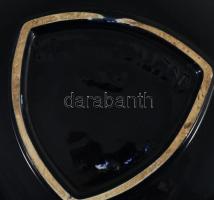 Iparművész német kerámia tál. Kézzel festett, jelzett, kopással d: 25 cm