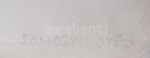 Somogyi Győző (1946-): Kereszt. Szitanyomat, papír. Jelzett. Számozott (2/15). Lapméret: 70x50 cm. F...