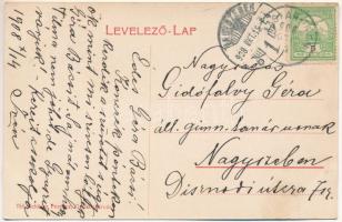 1908 Magyarigen, Ighiu; Fő tér. Schäser Ferenc kiadása. A képeslap címzettje Gidófalvi Gidófalvy Géz...