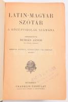 Burián János (szerk.): Latin-magyar szótár a középiskolák számára. Bp., Franklin. 847p. Kiadói egészvászon kötés, gerinc sérült, viseltes állapotban.