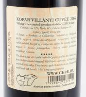 2006 Gere Kopar villányi cuvée,(Cabernet Franc 52%, Merlot 46%, Cabernet Sauvignmon 2%), bontatlan p...