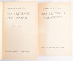 Jankovics Marcell: Húsz esztendő Pozsonyban 1-2. [Bp.,1941], Franklin. Az I. kötet hátsó szennylapja kijár, de ezt leszámítva szép állapotban.