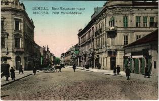 Beograd, Belgrade, Belgrád; Fürst Michael-Strasse / street view, shops (EK)