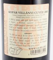 2003 Gere Kopár, villányi cuvée, pincében, szakszerűen tárolt, bontatlan palack száraz vörösbor,14,5...
