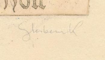 Sterbenz Károly (1901-1993): Ex libris Emerici Holl (címeres könyvjegy), 1942. Rézkarc, papír, jelze...