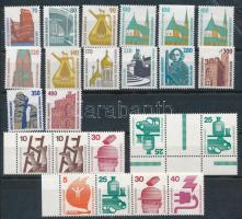 NSZK 30 klf forgalmi bélyeg az 1980-90-es évekből + 3 db összefüggés bélyegfüzetből, köztük egy ívközéprészes fordított pár