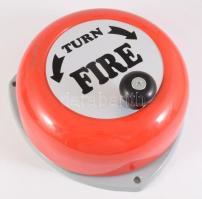 Fém forgatható tűzjelző, jó állapotban, d: 25 cm