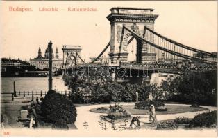 Budapest, Lánchíd budai hídfő, kertészek. Taussig Arthur 3027