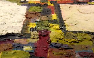 Mákos Margit (1952-): Paletta 3. Olaj, vegyes technika, farost, jelzett a hátoldalán. 68x46 cm