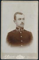 cca 1910-1915 Katonaportré, kabinetfotó Anton Pericevic (Trebinje, Bosznia) műterméből, díszes verzóval, 16,5x10,5 cm
