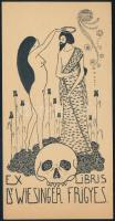 Sassy Attila (Aiglon, 1880-1967): Ex libris Dr. Wiesinger Frigyes (szecessziós könyvjegy), 1911. Von...
