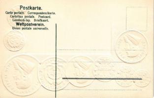 Transvaal. Postkarte mit Nationalflagge zur Information über internationales Münzwesen / Transvaal p...