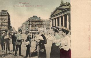 Brussels Anspach boulevard with the Bourse and the Vandenbergh distillery