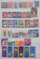 416 db bélyeg európai országokból, teljes kiadások, 10 lapos közepes berakóban