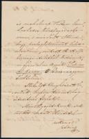 1874 Miskolc, Pankovics István munkácsi püspök saját kézzel írt levele