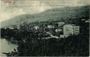 1909 Lovran, Lovrana; látkép, nyaralók / general view, villas (fa)