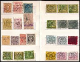 34 db régi bélyeg, köztük kézi érvénytelenítések, Egyházi Állam, Suez (garancia nélkül), Buenos Aires, kihajtható kis berakóban