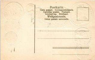 Englische Kolonien, Straits Settlements, Hongkong. Münzenkarte und Nationalflagge / British Colonies...