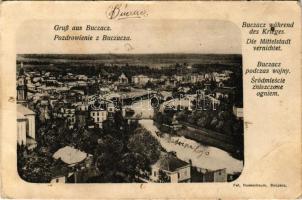 1916 Buchach, Bucsacs, Buczacz; Buczacz während des Krieges. Die Mittelstadt vernichtet / WWI general view during the war, destroyed middle part of the town (fa)